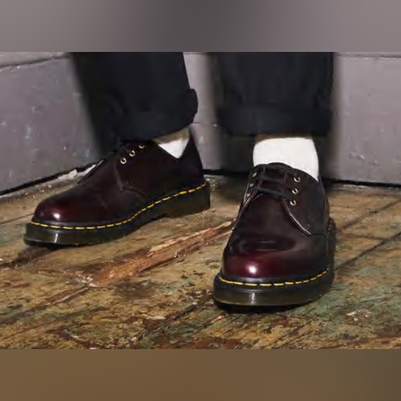 Dr Martens 1461 Cherry Red Smooth Leather Oxford Shoes - Picture 6 of 15
